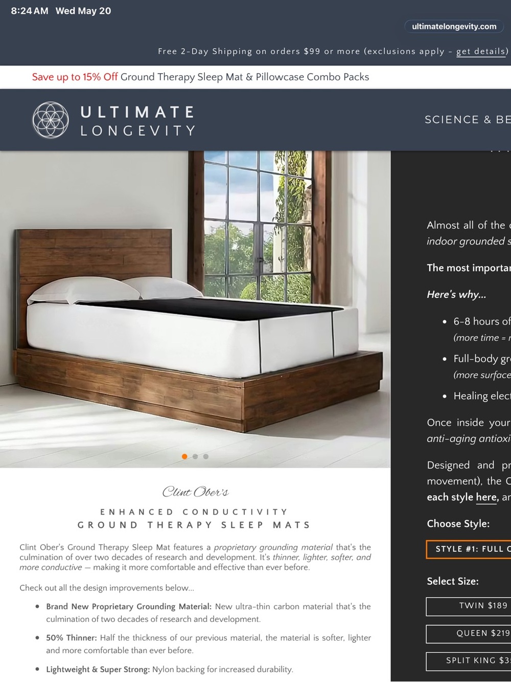 Ground therapy mattress cover king